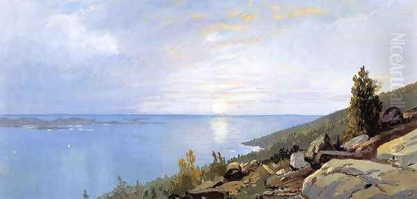 Sunrise over Schoodic Oil Painting by William Trost Richards