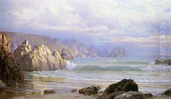 Seascape: Along the Cliffs Oil Painting by William Trost Richards