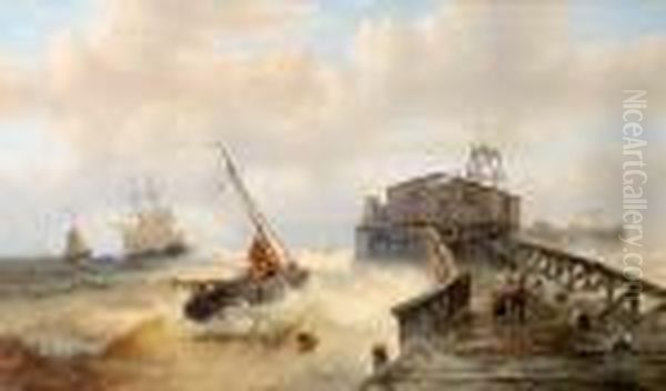 The Return Of The Fleet, Ostend Oil Painting by Francois Etienne Musin