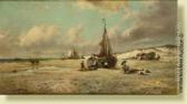 Retour De Peche Oil Painting by Francois Etienne Musin