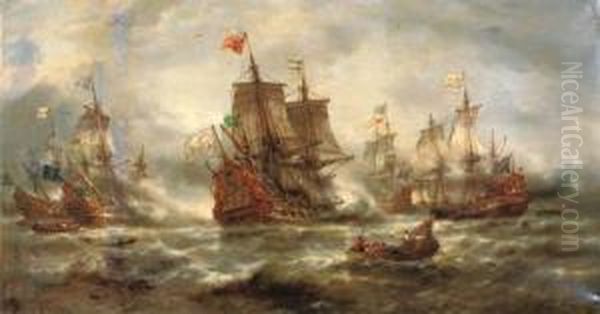 The Raging Battle Oil Painting by Francois Etienne Musin