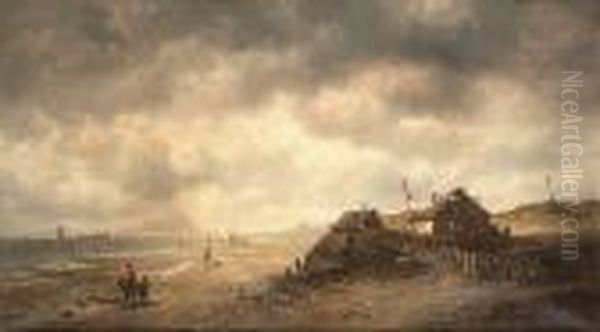 A View Near Hastings Oil Painting by Francois Etienne Musin