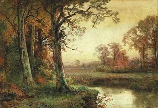 Landscape with Stream in Autumn Oil Painting by William Trost Richards