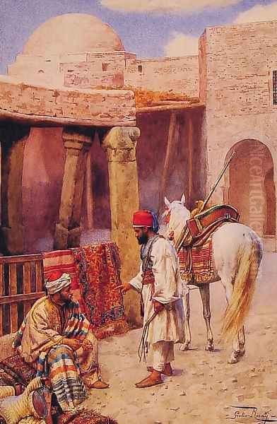 The Carpet Seller Oil Painting by Giulio Rosati