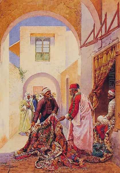 The Carpet Sellers Oil Painting by Giulio Rosati