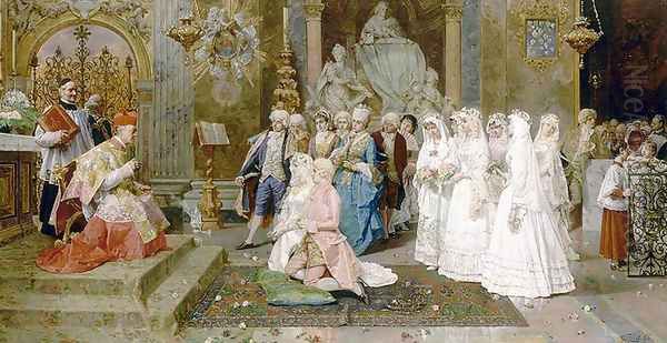 The Wedding Oil Painting by Giulio Rosati