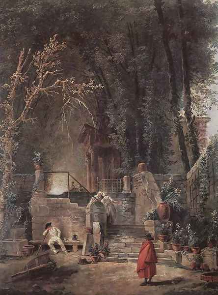 Italian Park Oil Painting by Hubert Robert