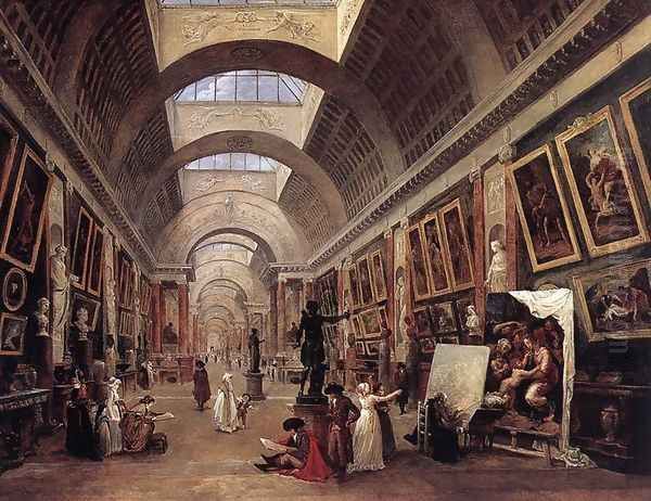 Design for the Grande Galerie in the Louvre 1796 Oil Painting by Hubert Robert