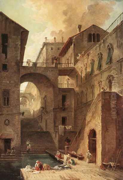 Washerwomen 1796 Oil Painting by Hubert Robert