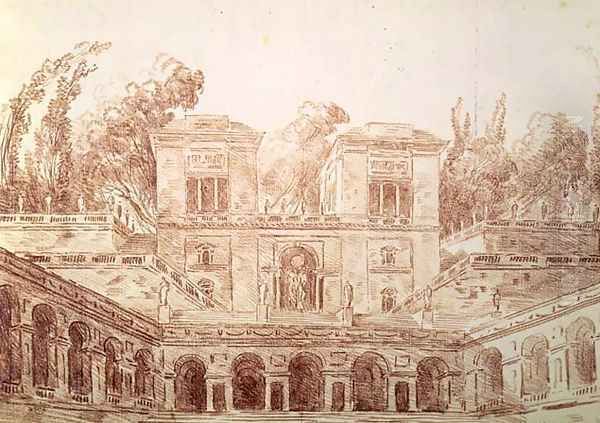 Villa Farnese, Rome Oil Painting by Hubert Robert