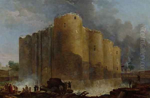 Demolition of the Bastille, 1789 Oil Painting by Hubert Robert