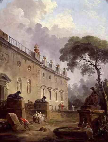 Terrace of the Villa Madama Oil Painting by Hubert Robert