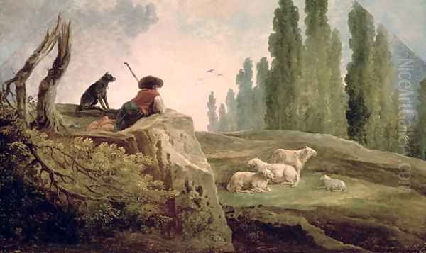 The Shepherd Oil Painting by Hubert Robert