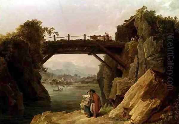 The Bridge Oil Painting by Hubert Robert