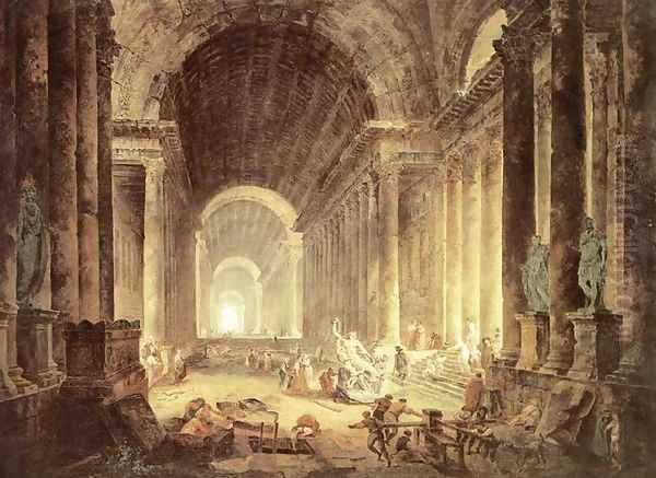 The Finding of the Laokoon Oil Painting by Hubert Robert