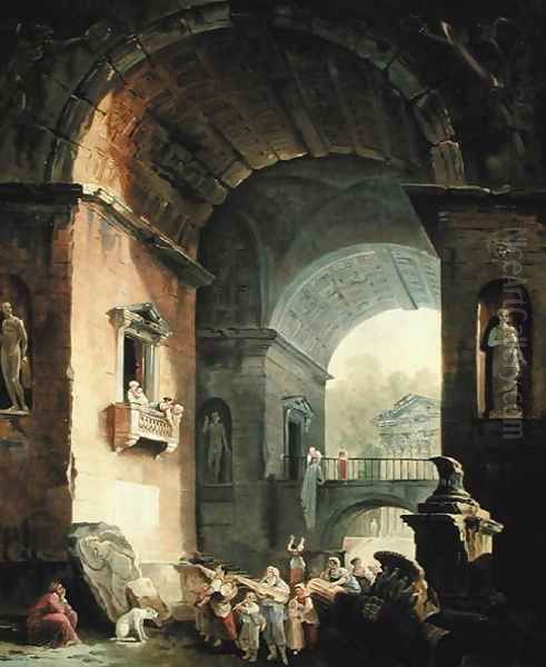 The Musicians Oil Painting by Hubert Robert