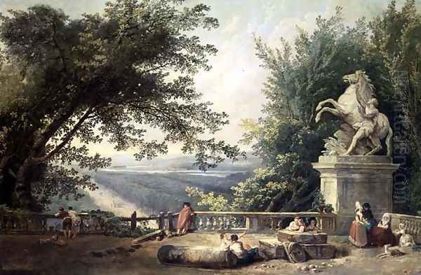 Terrace Ruins in a Park, c.1780 Oil Painting by Hubert Robert