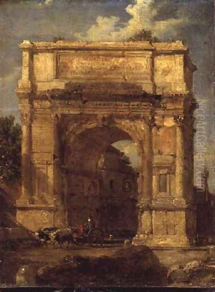 The Arch of Titus Oil Painting by Hubert Robert