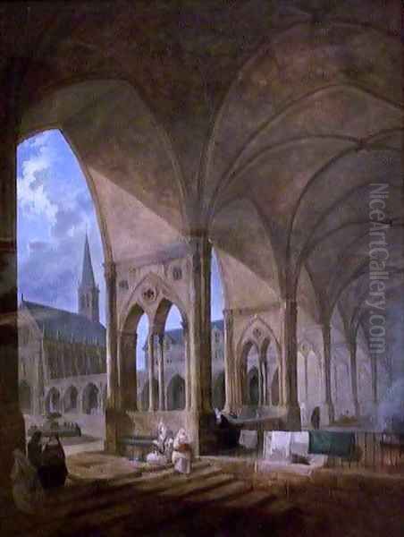 The Cloister of the Augustinian Nuns Oil Painting by Hubert Robert