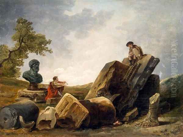 Painters Oil Painting by Hubert Robert