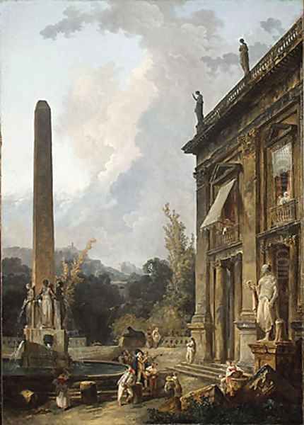 Wandering Minstrels Oil Painting by Hubert Robert