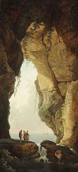 The Mouth of a Cave 1784 Oil Painting by Hubert Robert