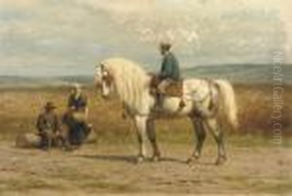 A Gentleman Riding His Andalusian Horse Oil Painting by Willem Carel Nakken