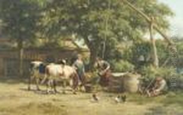 A Picardy Homestead. Oil Painting by Willem Carel Nakken