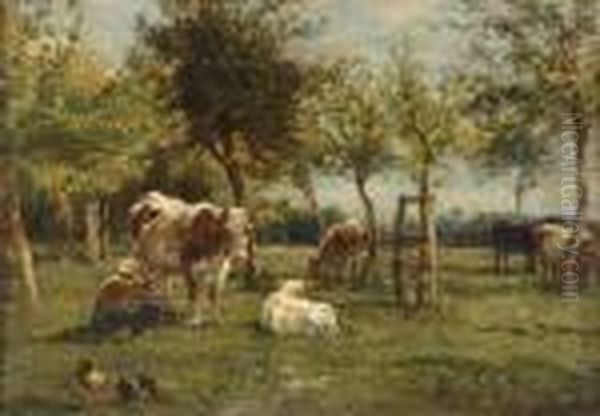 Buntes Landleben. Oil Painting by Willem Carel Nakken