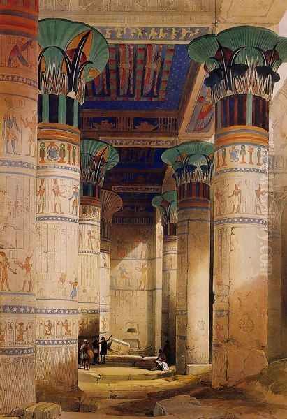 Portico of the Temple of Isis at Philae Oil Painting by David Roberts