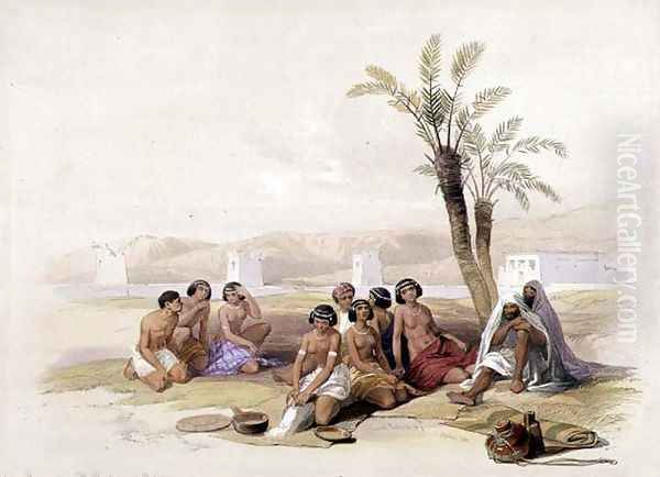 Abyssinian Slaves Resting at Korti, Nubia, from Egypt and Nubia, Vol.1 Oil Painting by David Roberts