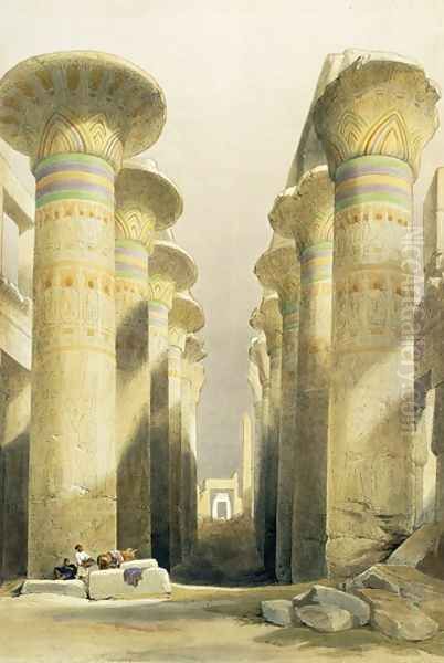 Central Avenue of the Great Hall of Columns, Karnak, from Egypt and Nubia, Vol.1 Oil Painting by David Roberts