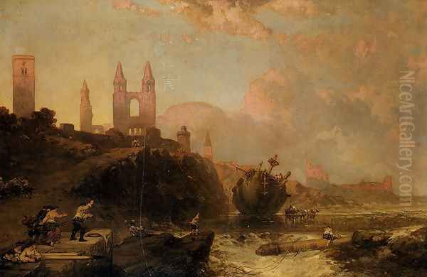 Ruins Of St. Andrews Cathedral And Church Of St. Regulus, Fife, Scotland Oil Painting by David Roberts