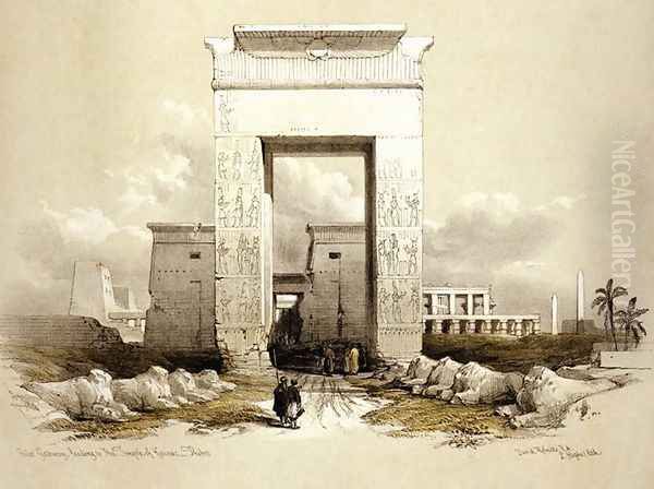 01 Great Gateway leading to the Temple of Karnac, Thebes for Eygpt and Nubia Oil Painting by David Roberts