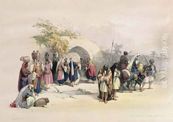 Fountain of the Virgin, Nazareth, April 21st 1839, plate 29 from Volume I of The Holy Land, engraved by Louis Haghe 1806-85 pub. 1842 Oil Painting by David Roberts