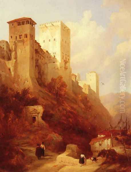 Tower Of Comaris, Alhambra, Granada Oil Painting by David Roberts