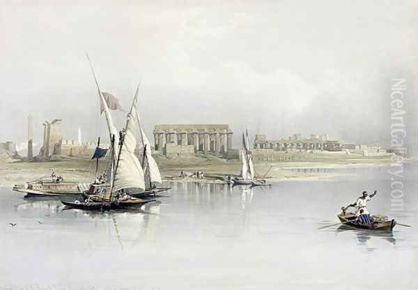 General View of the Ruins of Luxor from the Nile, from Egypt and Nubia, Vol.1 Oil Painting by David Roberts