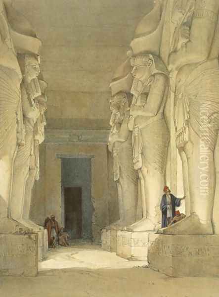 Excavated Temple of Gysha, Nubia, from Egypt and Nubia, Vol.1 Oil Painting by David Roberts