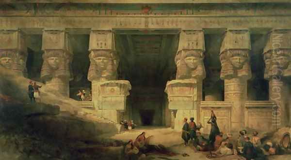 The Temple of Dendera, Upper Egypt, 1841 Oil Painting by David Roberts