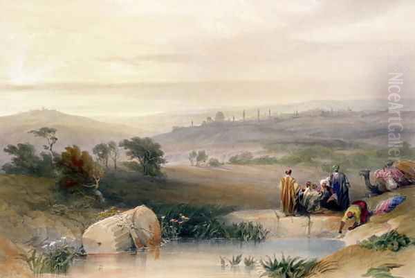 Jerusalem, April 1839, plate 22 from Volume I of The Holy Land, engraved by Louis Haghe 1806-85 pub. 1842 Oil Painting by David Roberts