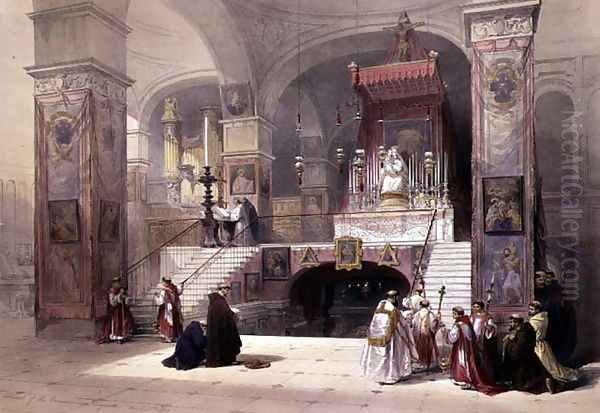 Chapel of the Annunciation, Nazareth, April 28th 1839, plate 32 from Volume I of The Holy Land, engraved by Louis Haghe 1806-85 pub. 1842 Oil Painting by David Roberts