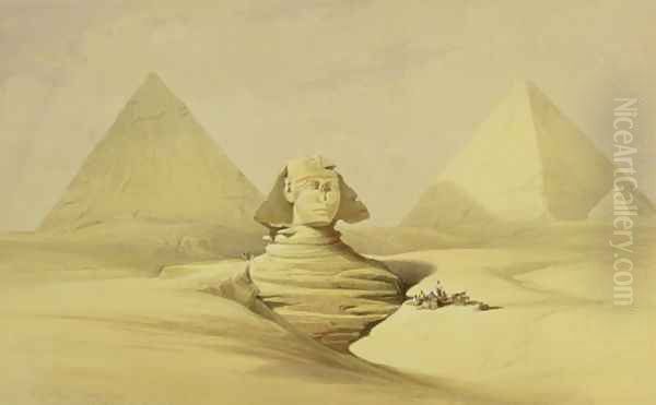 The Great Sphinx and the Pyramids of Giza, from Egypt and Nubia, Vol.1 2 Oil Painting by David Roberts