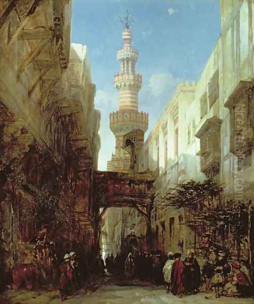 Street in Cairo, 1846 Oil Painting by David Roberts