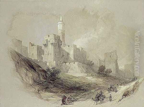 Jerusalem and the Tower of David Oil Painting by David Roberts