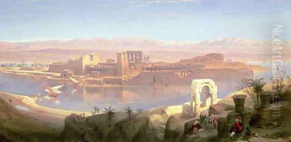 The Island of Philae, Nubia Oil Painting by David Roberts