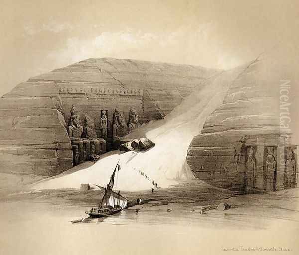 15 The Temples af Aboo-simbel, from the Nile Oil Painting by David Roberts