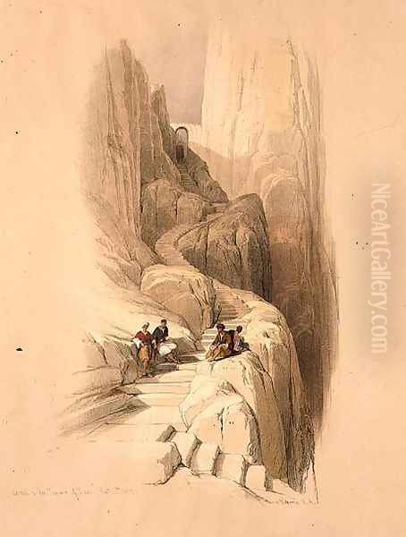 Ascent to the Summit of Sinai, February 20th 1839, plate 115 from Volume III of The Holy Land, engraved by Louis Haghe 1806-85 pub. 1849 by David Roberts