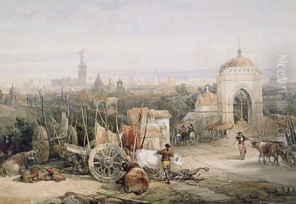 Seville from the Cruz del Campo, 1835 Oil Painting by David Roberts