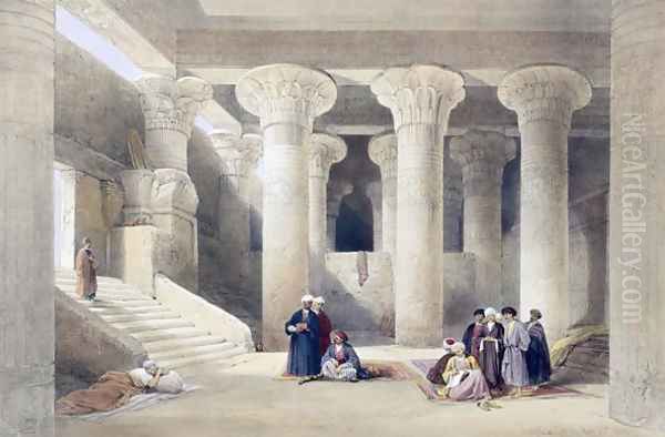 Interior of the Temple at Esna, Upper Egypt, from Egypt and Nubia, Vol.1 Oil Painting by David Roberts