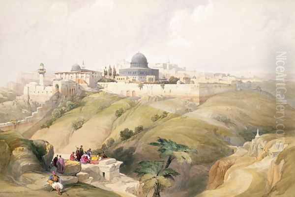 Jerusalem, April 9th 1839, plate 16 from Volume I of The Holy Land, engraved by Louis Haghe 1806-85 pub. 1842 Oil Painting by David Roberts